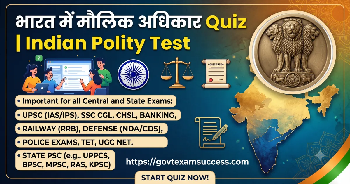 भारत में मौलिक अधिकार Quiz | Indian Polity Test