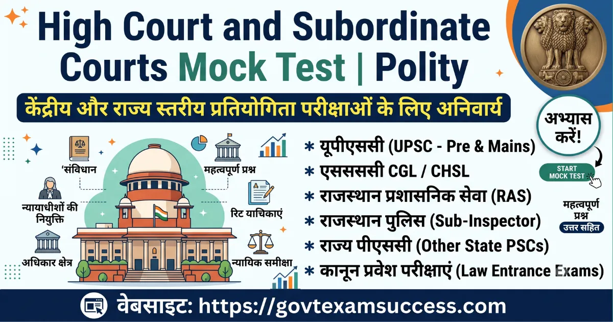 High Court & Subordinate Courts Mock Test | Polity
